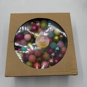 NEW Anthorpologie/Terrain 8" Wreath Miniature 1" Glass Bauble Wreath